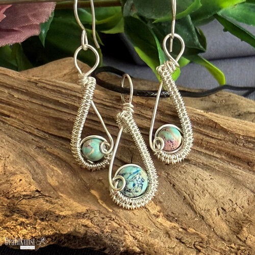 meerblaues Jaspis Schmuckset 5