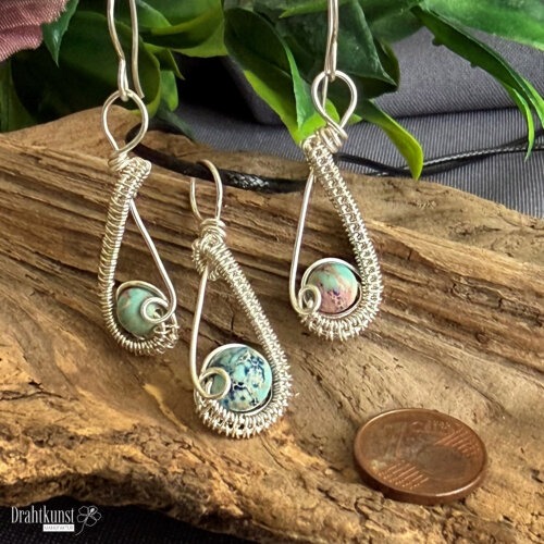 meerblaues handgefertigtes Jaspis Schmuckset5