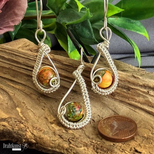 Jaspis Schmuckset 7 herbstfarben