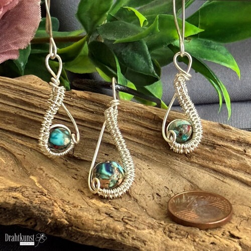 handgefertigtes ozeanblaues Jaspis Schmuckset 8