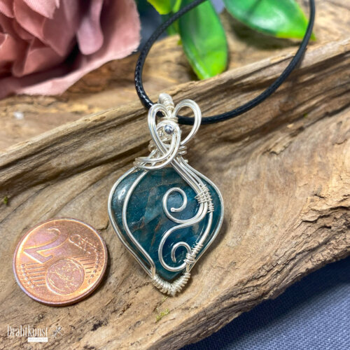 Sterlingsilber Anhänger mit Apatit