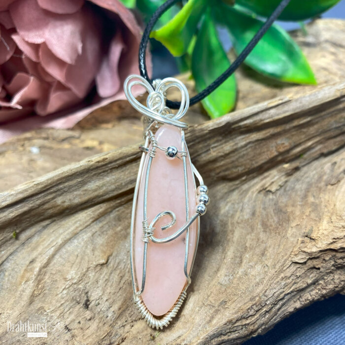 Sterling Silber Anhänger rosa Opal