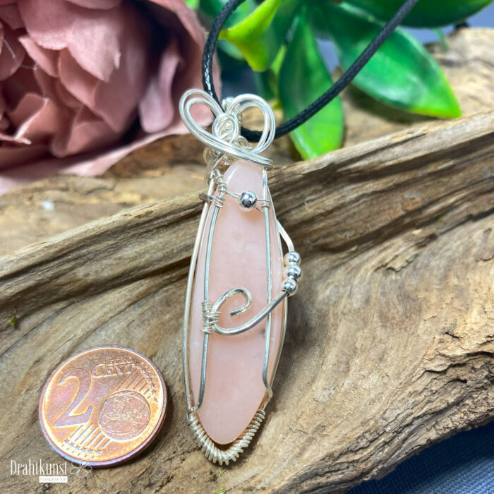 Sterling Silber Anhänger rosa Opal – Bild 2